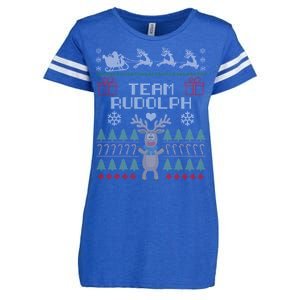 Team Rudolph Ugly Christmas Enza Ladies Jersey Football T-Shirt