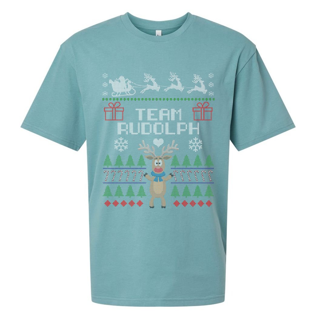 Team Rudolph Ugly Christmas Sueded Cloud Jersey T-Shirt
