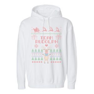 Team Rudolph Ugly Christmas Garment-Dyed Fleece Hoodie