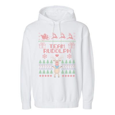 Team Rudolph Ugly Christmas Garment-Dyed Fleece Hoodie