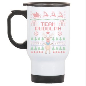 Team Rudolph Ugly Christmas Stainless Steel Travel Mug