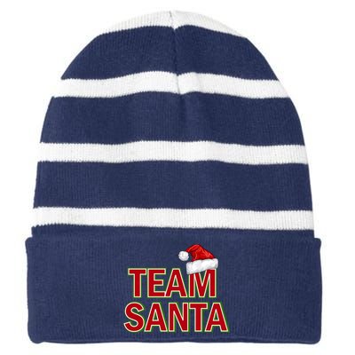 Team Santa Logo Striped Beanie with Solid Band