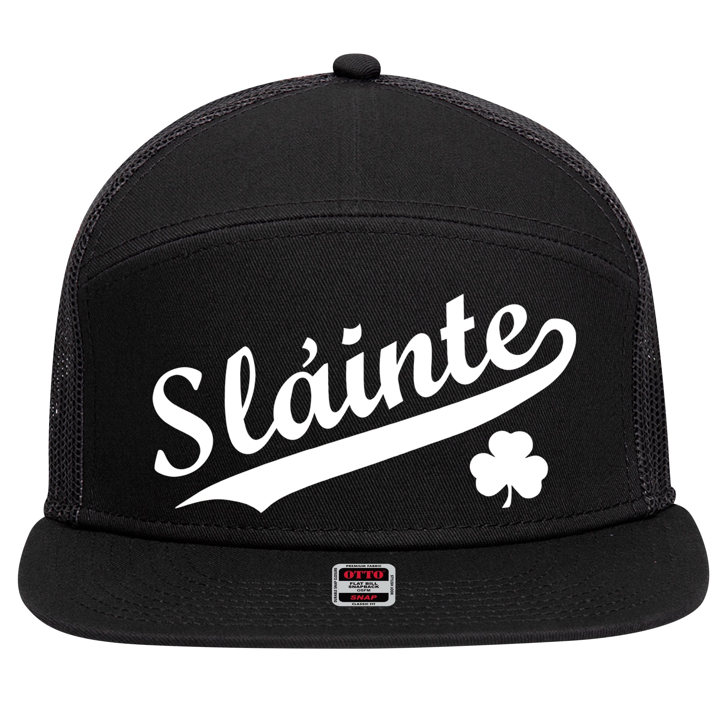 Team Slainte Irish Clover St. Patrick's Day 7 Panel Mesh Trucker Snapback Hat