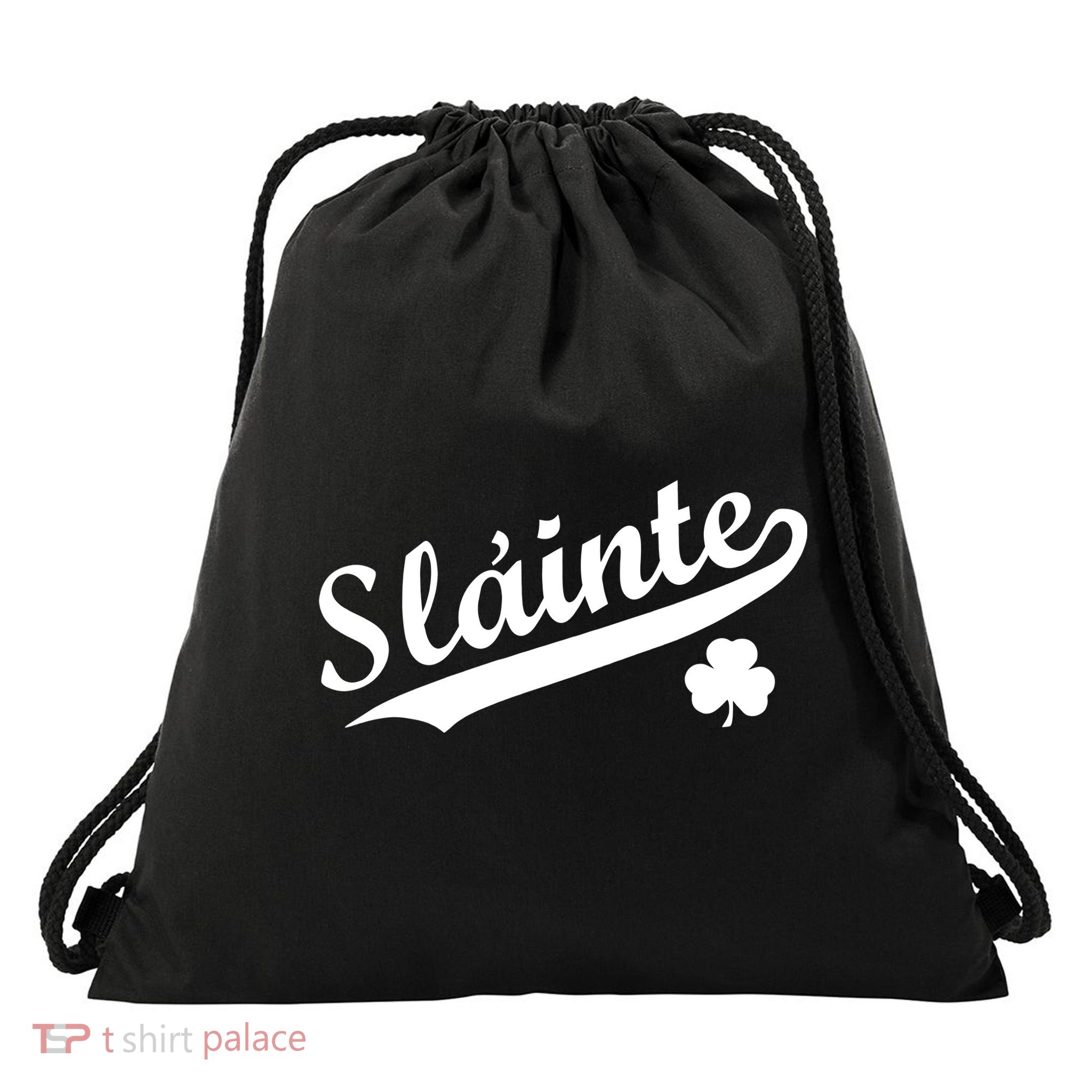 Team Slainte Irish Clover St. Patrick's Day Drawstring Bag