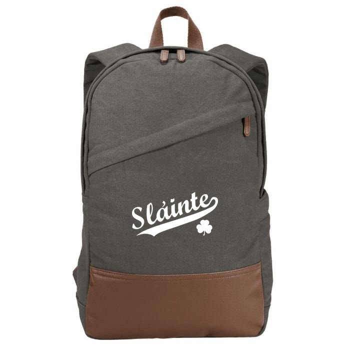Team Slainte Irish Clover St. Patrick's Day Cotton Canvas Backpack