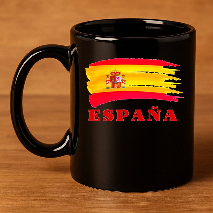 Team Spain Espana Flag 11oz C Handle Ceramic Mug