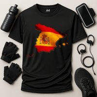 Team Spain Espana Flag Country Map Cooling Performance Crew T-Shirt