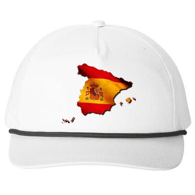 Team Spain Espana Flag Country Map Snapback Five-Panel Rope Hat