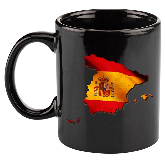 Team Spain Espana Flag Country Map 11oz C Handle Ceramic Mug