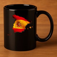 Team Spain Espana Flag Country Map 11oz C Handle Ceramic Mug