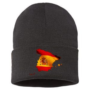 Team Spain Espana Flag Country Map Sustainable Knit Beanie