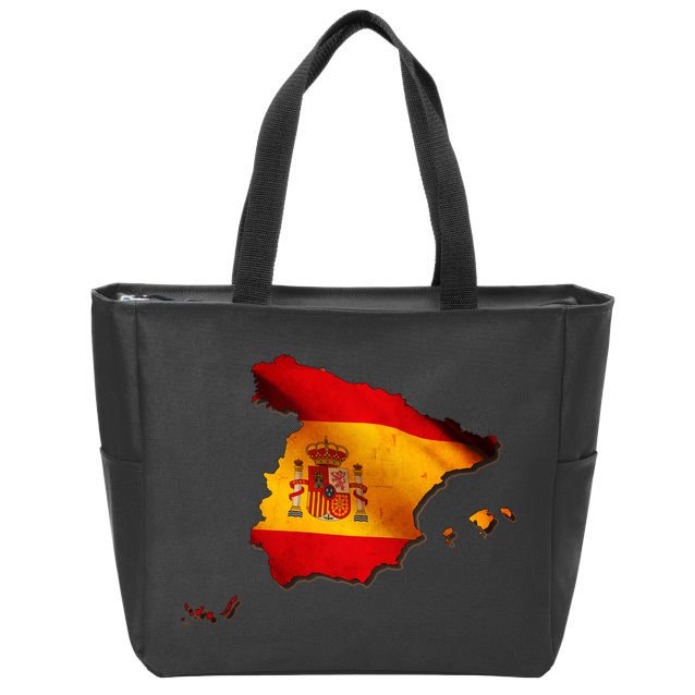 Team Spain Espana Flag Country Map Zip Tote Bag