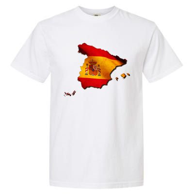 Team Spain Espana Flag Country Map Garment-Dyed Heavyweight T-Shirt