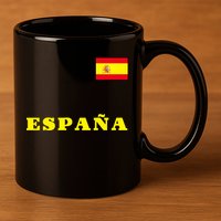 Team Spain Espana Soccer Flag Pride 11oz C Handle Ceramic Mug