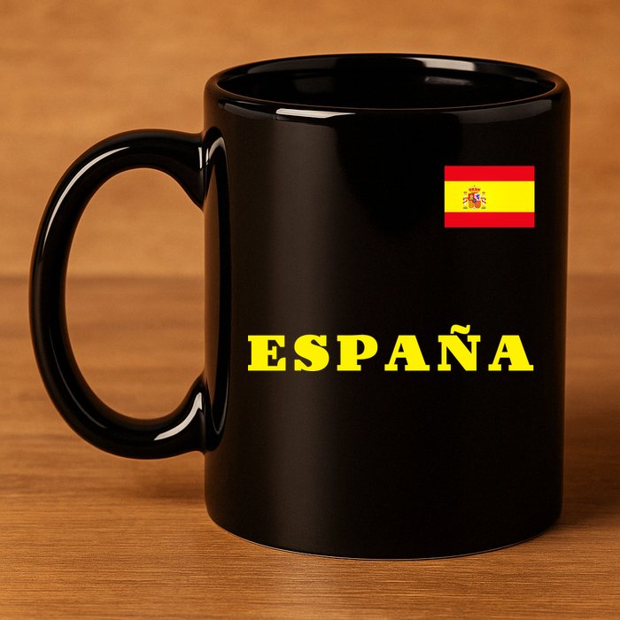 Team Spain Espana Soccer Flag Pride 11oz C Handle Ceramic Mug