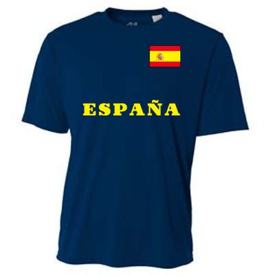 Team Spain Espana Soccer Flag Pride Cooling Performance Crew T-Shirt