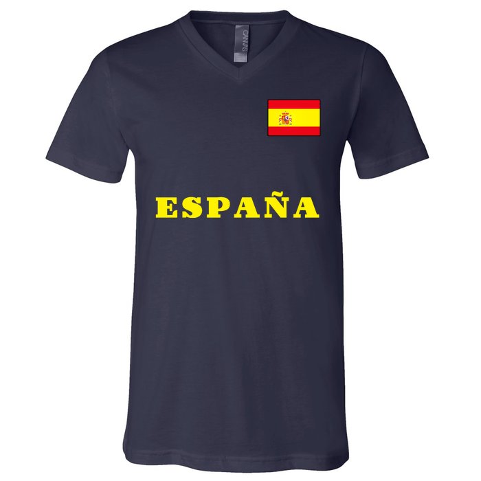 Team Spain Espana Soccer Flag Pride V-Neck T-Shirt