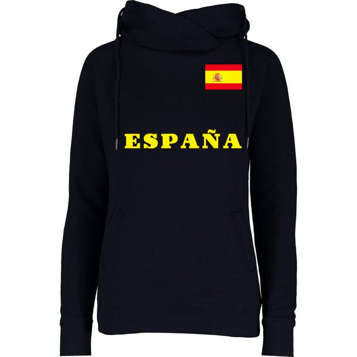 Team Spain Espana Soccer Flag Pride Womens Funnel Neck Pullover Hood