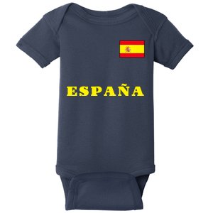 Team Spain Espana Soccer Flag Pride Baby Bodysuit