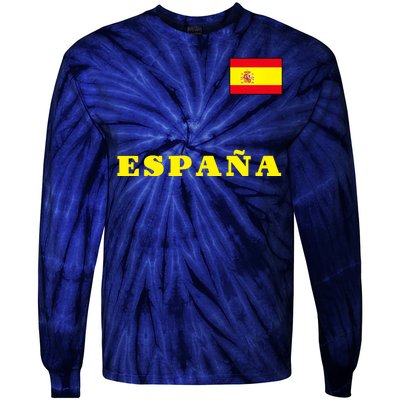 Team Spain Espana Soccer Flag Pride Tie-Dye Long Sleeve Shirt