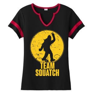 Team Squatch Bigfoot Sasquatch Ladies Halftime Notch Neck Tee