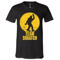Team Squatch Bigfoot Sasquatch V-Neck T-Shirt