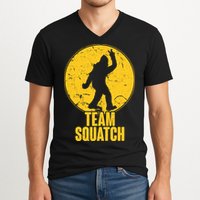 Team Squatch Bigfoot Sasquatch V-Neck T-Shirt