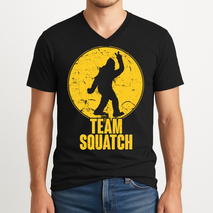 Team Squatch Bigfoot Sasquatch V-Neck T-Shirt