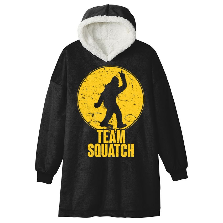 Team Squatch Bigfoot Sasquatch Hooded Wearable Blanket