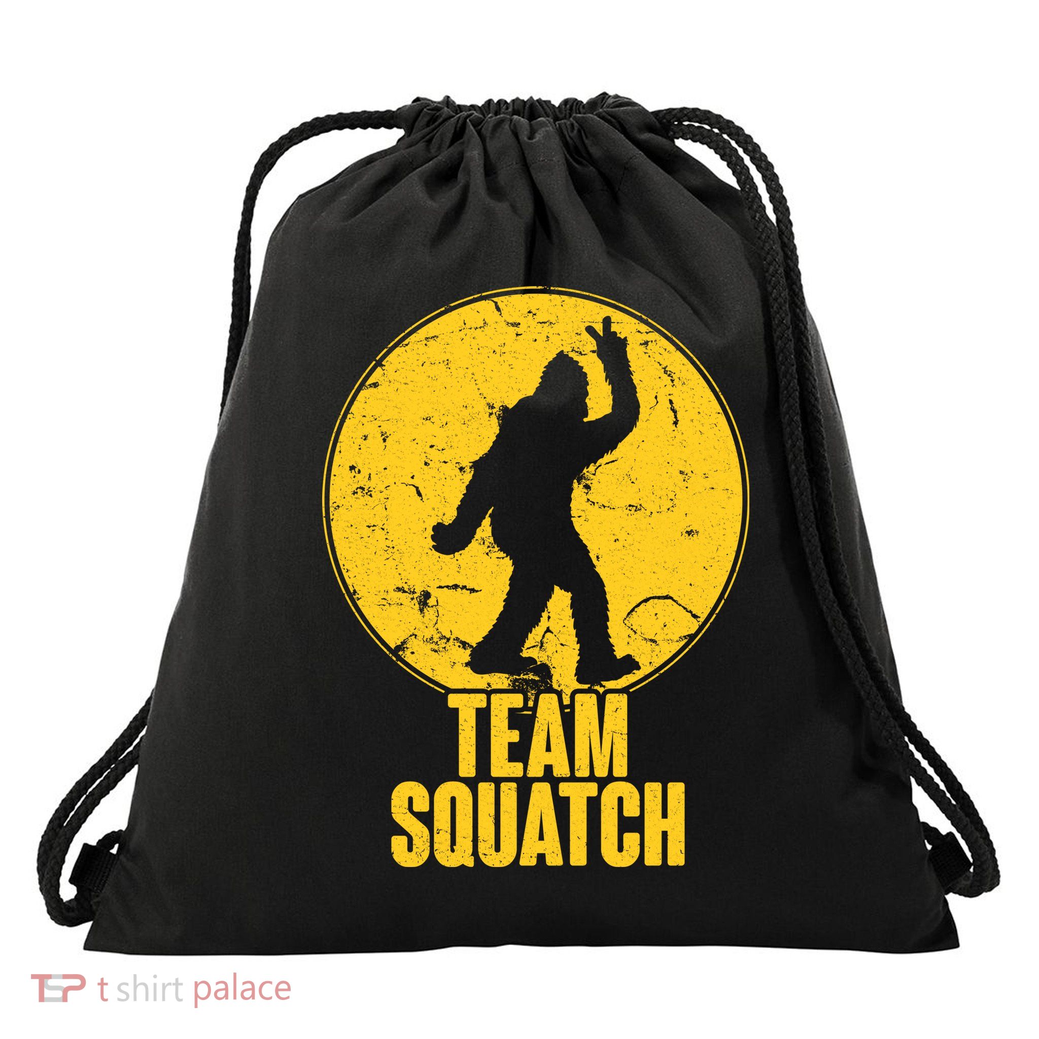 Team Squatch Bigfoot Sasquatch Drawstring Bag