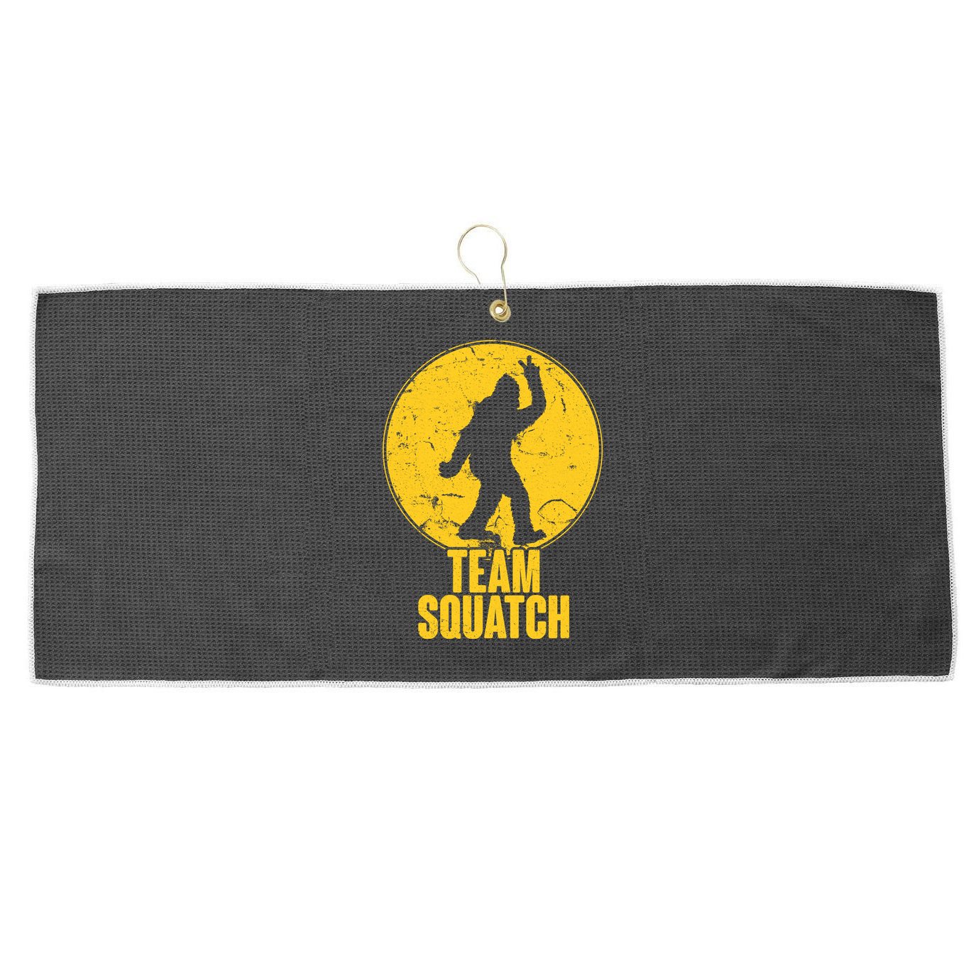 Team Squatch Bigfoot Sasquatch Large Microfiber Waffle Golf Towel