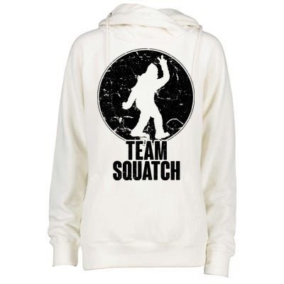 Team Squatch Bigfoot Sasquatch Womens Funnel Neck Pullover Hood