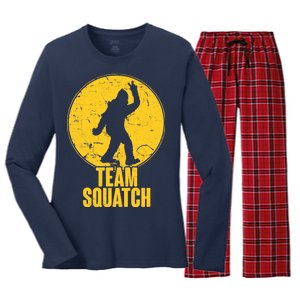 Team Squatch Bigfoot Sasquatch Women's Long Sleeve Flannel Pajama Set 