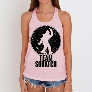 Team Squatch Bigfoot Sasquatch Women's Knotted Racerback Tank