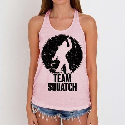 Team Squatch Bigfoot Sasquatch Women's Knotted Racerback Tank