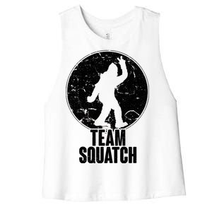 Team Squatch Bigfoot Sasquatch Women's Racerback Cropped Tank