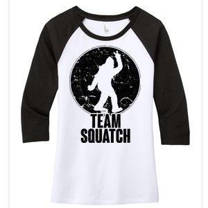 Team Squatch Bigfoot Sasquatch Women's Tri-Blend 3/4-Sleeve Raglan Shirt