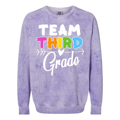 Team Third Grade Arrow Heart Colorblast Crewneck Sweatshirt