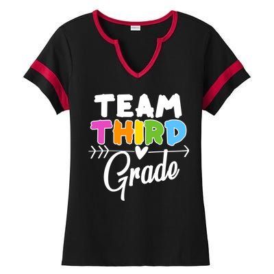 Team Third Grade Arrow Heart Ladies Halftime Notch Neck Tee