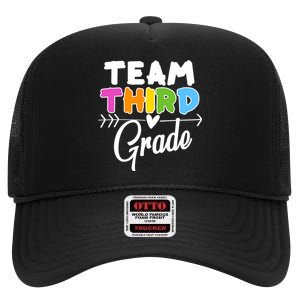 Team Third Grade Arrow Heart High Crown Mesh Back Trucker Hat