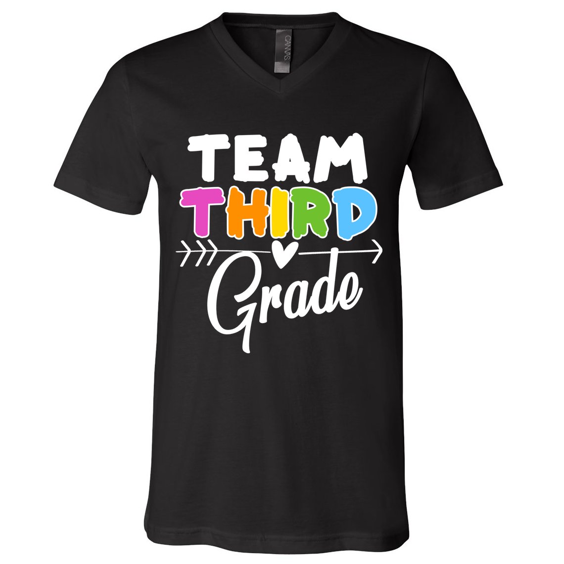 Team Third Grade Arrow Heart V-Neck T-Shirt