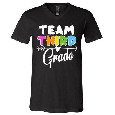 Team Third Grade Arrow Heart V-Neck T-Shirt