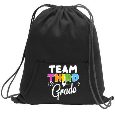 Team Third Grade Arrow Heart Sweatshirt Cinch Pack Bag