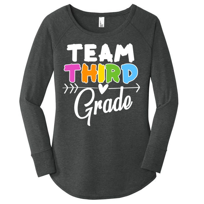 Team Third Grade Arrow Heart Women's Perfect Tri Tunic Long Sleeve Shirt