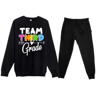 Team Third Grade Arrow Heart Premium Crewneck Sweatsuit Set