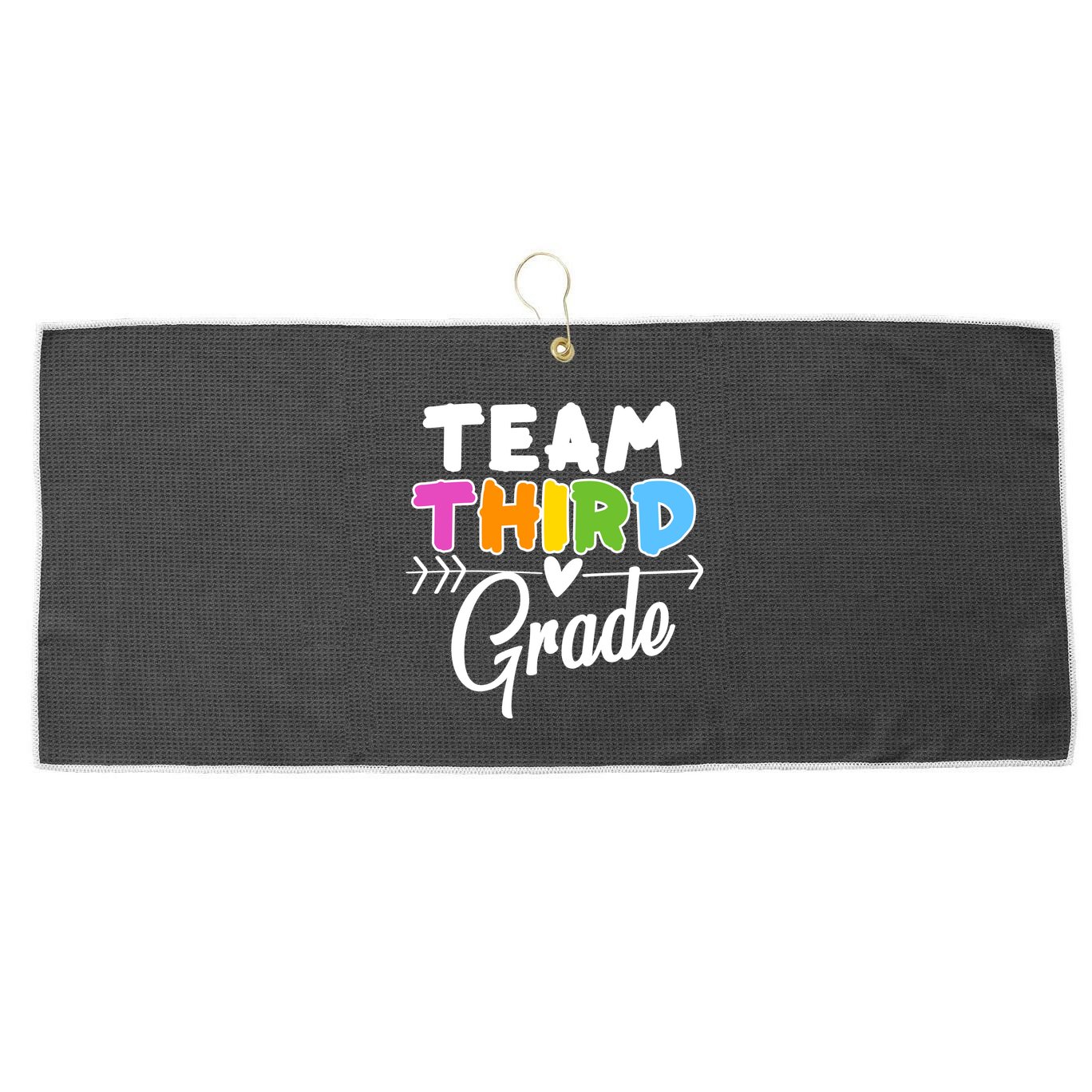 Team Third Grade Arrow Heart Large Microfiber Waffle Golf Towel
