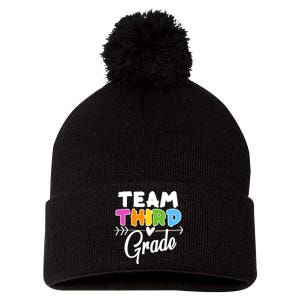 Team Third Grade Arrow Heart Pom Pom 12in Knit Beanie