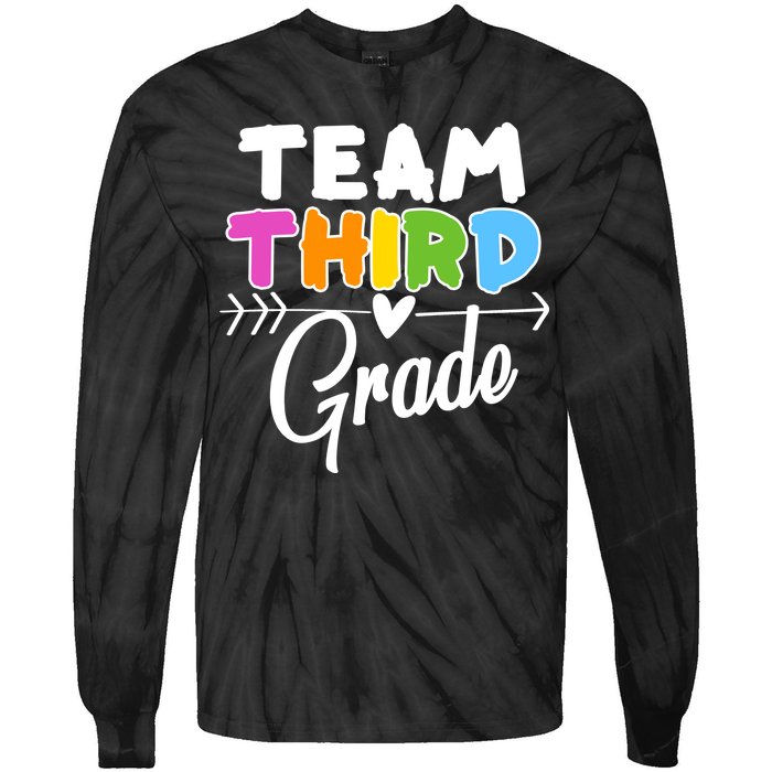 Team Third Grade Arrow Heart Tie-Dye Long Sleeve Shirt