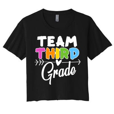 Team Third Grade Arrow Heart Women's Crop Top Tee