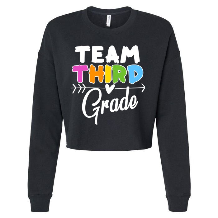 Team Third Grade Arrow Heart Cropped Pullover Crew